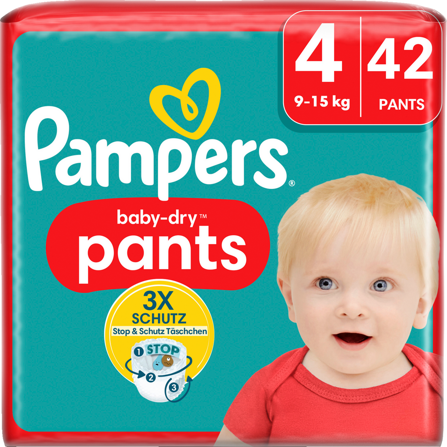 Pampers Baby-Dry PANTS Gr. 4 Maxi 9-15kg (2 x 42 STK) Sparpack