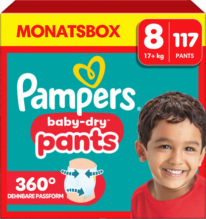 Pampers Baby-Dry PANTS Gr. 8 XXXL 17+kg (117 STK) Monatsbox