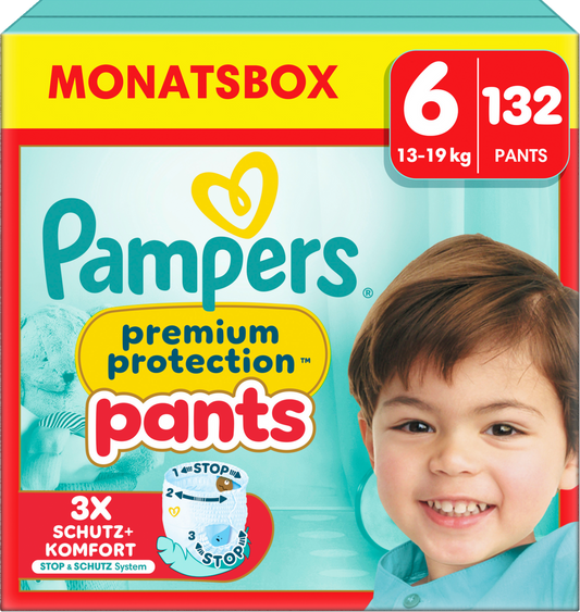 Pampers Premium Protection Pants Gr.6 Extra Large 13-19kg (132 STK) Monatsbox