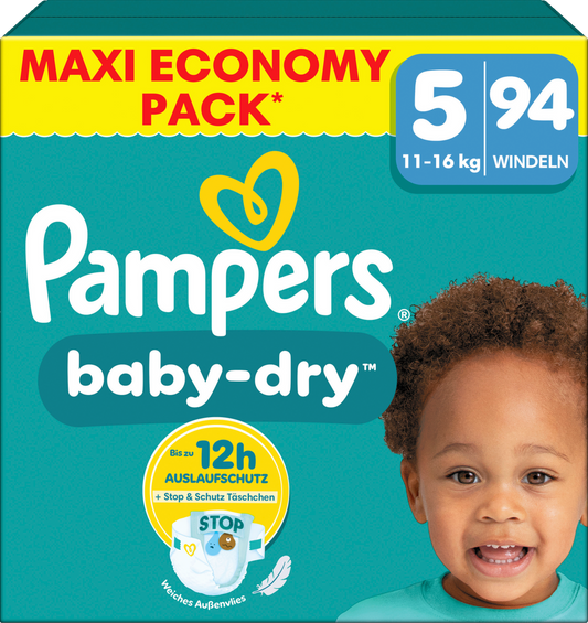 Pampers Baby-Dry Gr.5 Junior 11-16kg (94 STK) Maxi Pack