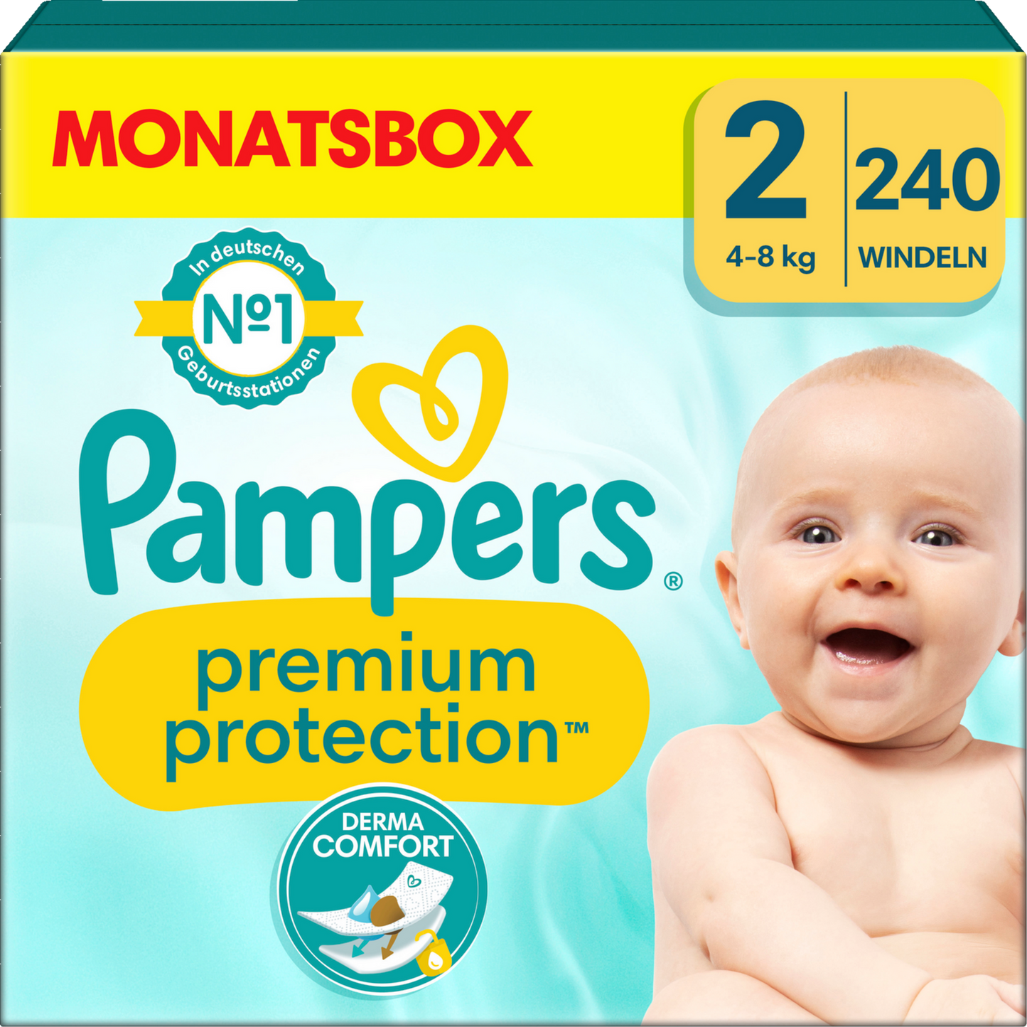 AKTION Pampers Premium Protection Monatsbox Gr. 2 + Sangenic-Windeleimer