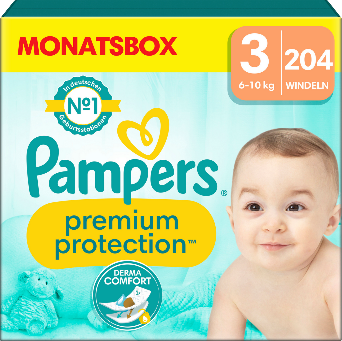 AKTION Pampers Premium Protection Monatsbox Gr. 3 + Sangenic-Windeleimer