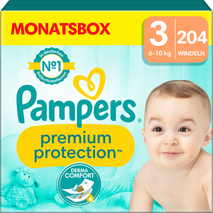 AKTION Pampers Premium Protection Monatsbox Gr. 3 + Sangenic-Windeleimer