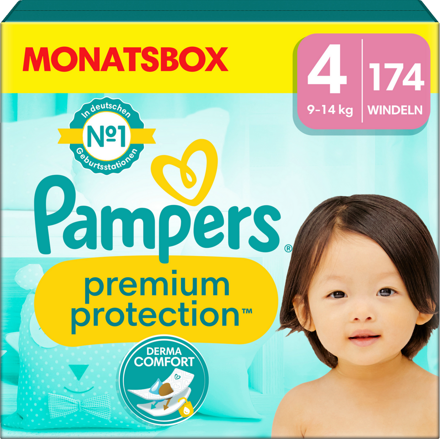 AKTION Pampers Premium Protection Monatsbox Gr. 4 + Sangenic-Windeleimer