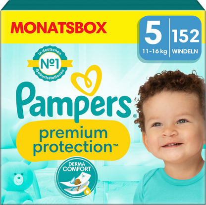 AKTION Pampers Premium Protection Monatsbox Gr. 5 + Sangenic-Windeleimer