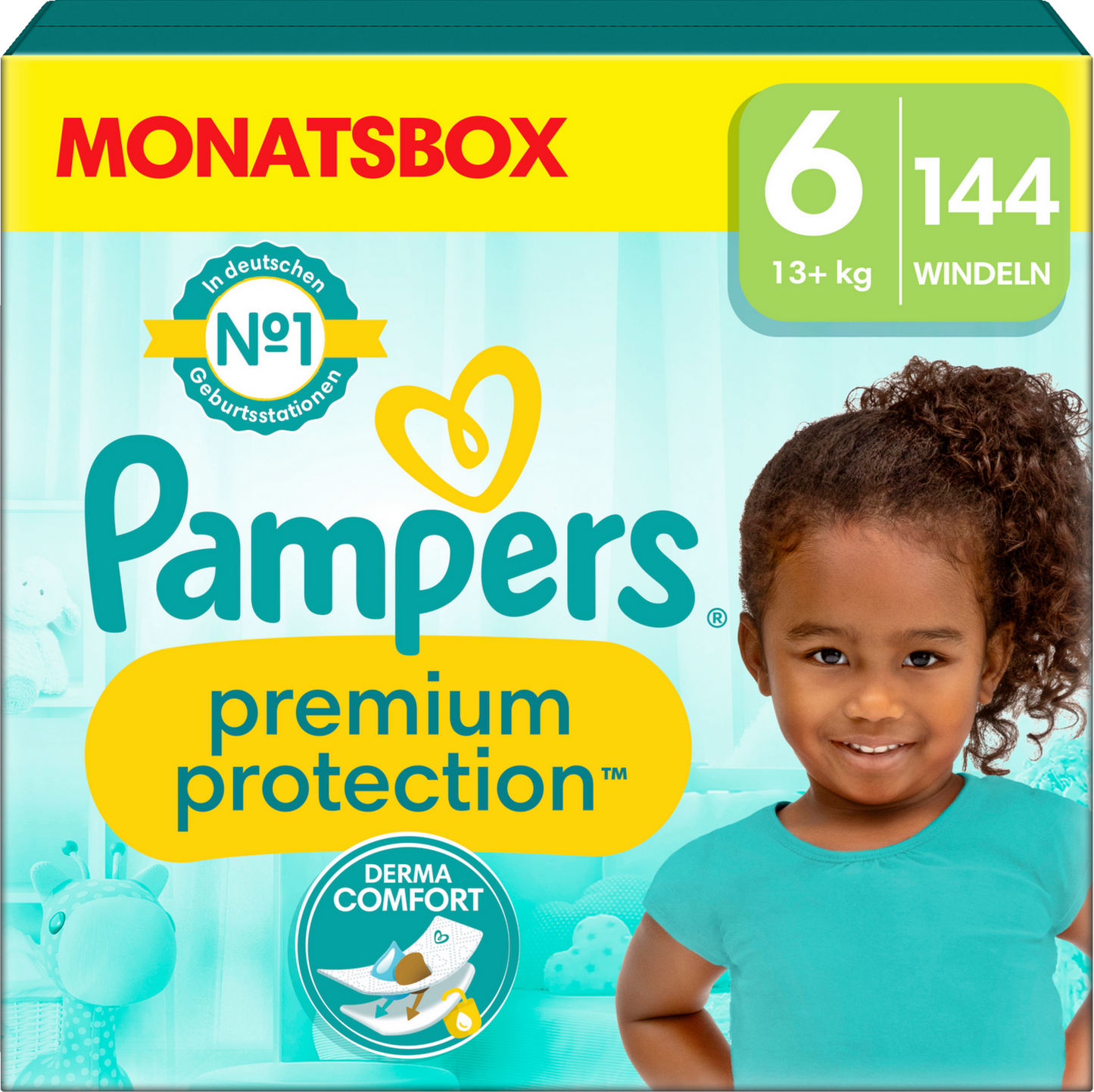 AKTION Pampers Premium Protection Monatsbox Gr. 6 + Sangenic-Windeleimer