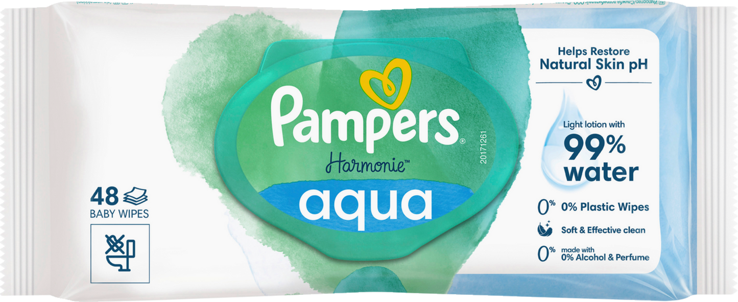 Pampers Harmonie Aqua Feuchttücher (15 x 48 STK) Karton