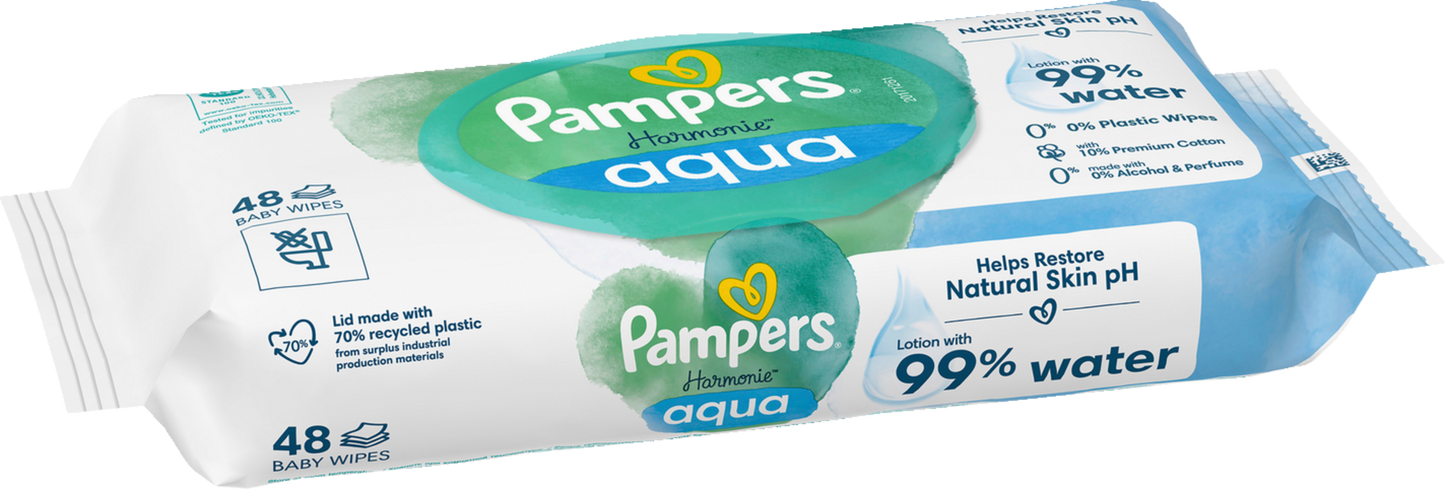 Pampers Harmonie Aqua Feuchttücher (48 STK) Beutel