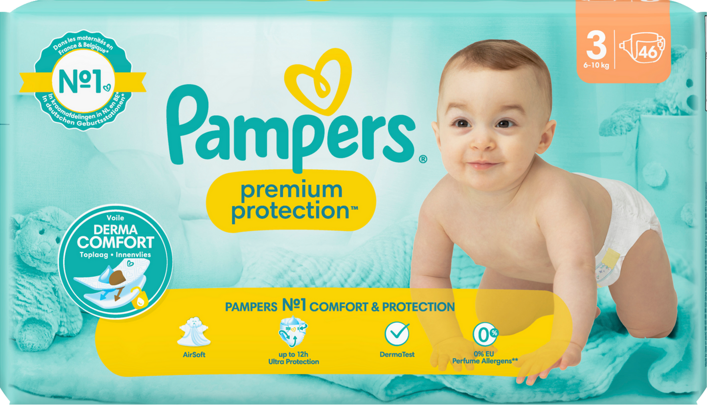 Pampers Premium Protection Gr.3 Midi 6-10kg (46 STK) Sparpack