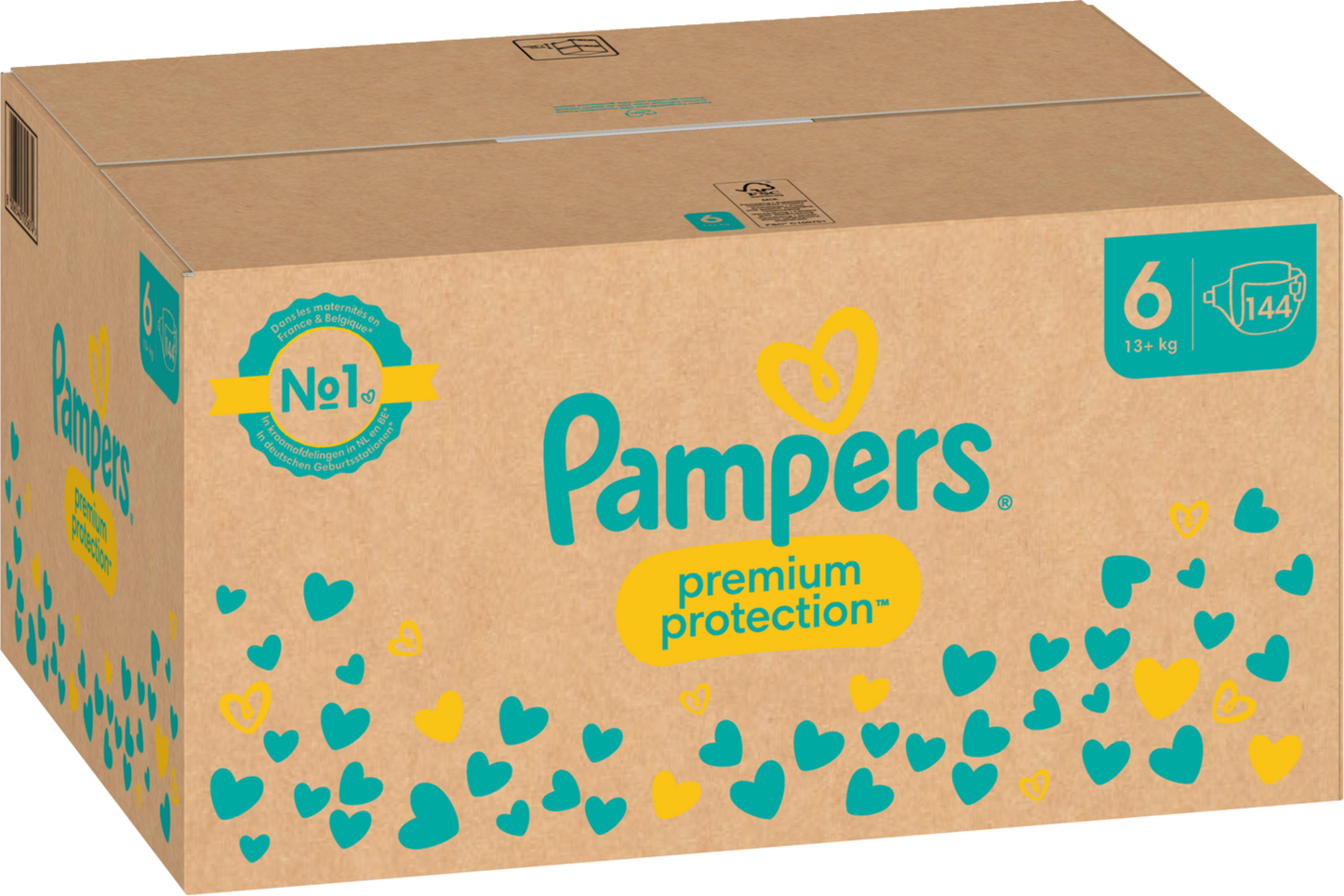 Pampers Premium Protection Gr. 6 XL 13+kg (144 STK) Monatsbox