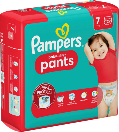 Pampers Baby-Dry PANTS Gr. 7 XXL +17kg (29 STK) Beutel