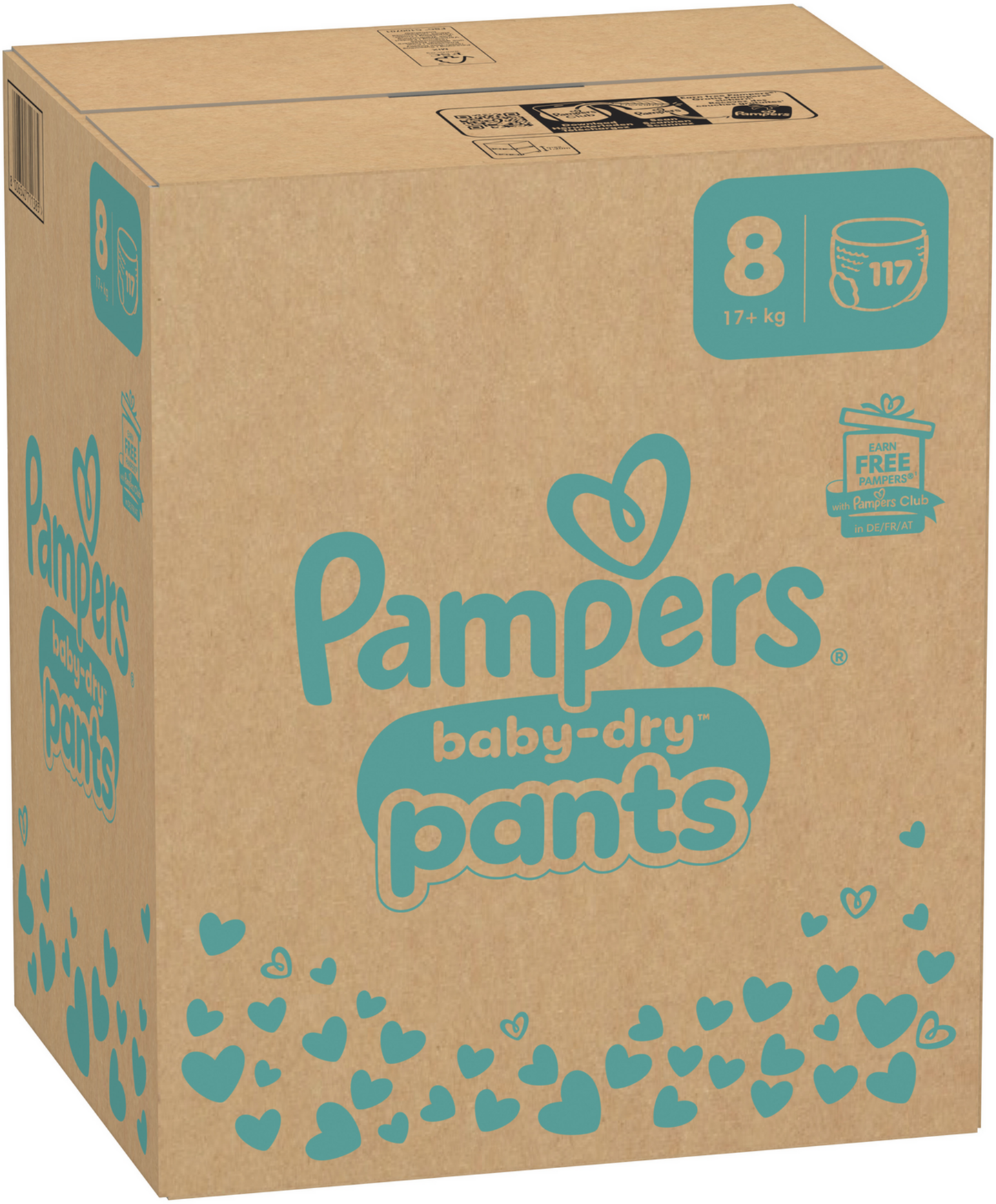 Pampers Baby-Dry PANTS Gr. 8 XXXL 17+kg (117 STK) Monatsbox