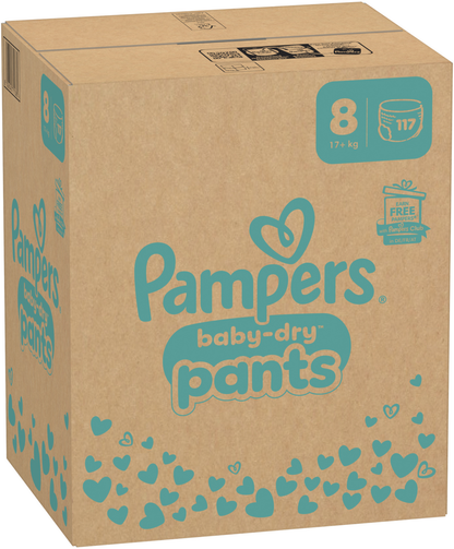 Pampers Baby-Dry PANTS Gr. 8 XXXL 17+kg (117 STK) Monatsbox