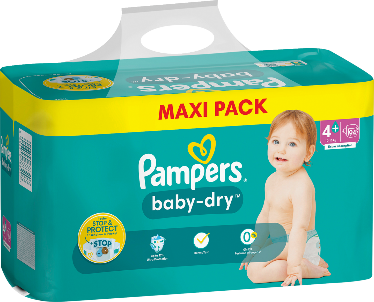 Pampers Baby-Dry Gr.4+ Maxi Plus 10-15kg (94 STK) Maxi Pack