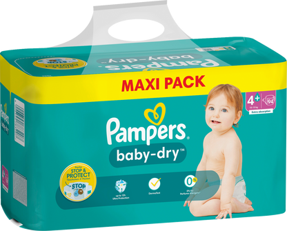 Pampers Baby-Dry Gr.4+ Maxi Plus 10-15kg (94 STK) Maxi Pack