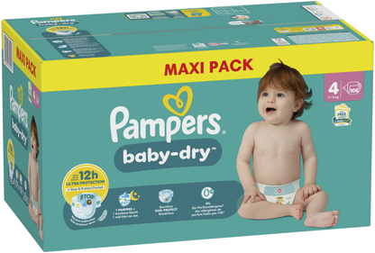 Pampers Baby-Dry Gr. 4 Maxi 9-14kg (108 STK) Maxi Pack