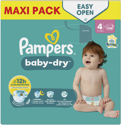 Pampers Baby-Dry Gr. 4 Maxi 9-14kg (108 STK) Maxi Pack