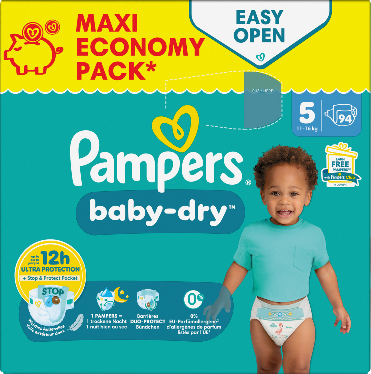 Pampers Baby-Dry Gr.5 Junior 11-16kg (94 STK) Maxi Pack