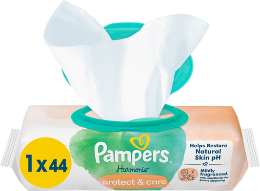 Pampers Harmonie Protect & Care Feuchttücher (44 STK) Beutel