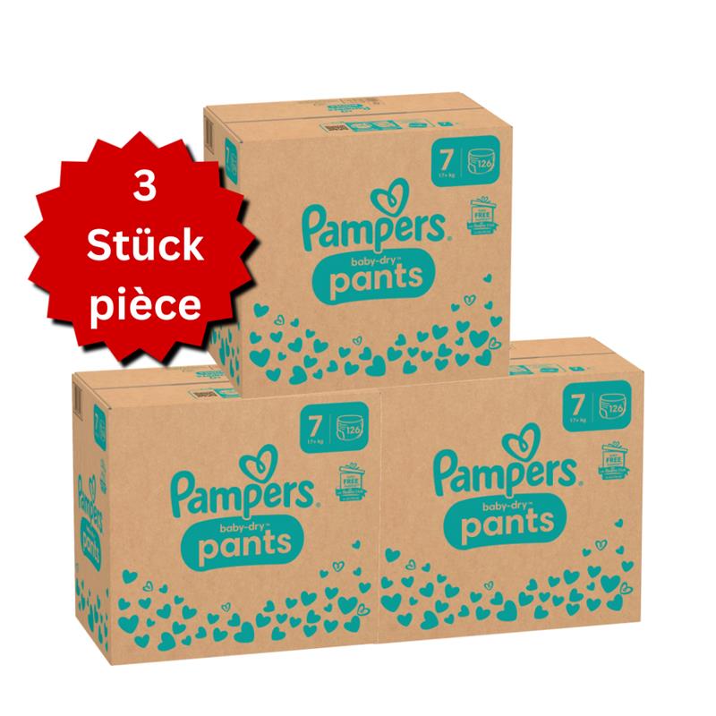 Pampers Baby-Dry PANTS Gr. 7 XXL +17kg (3x126 STK) AKTION 3 Monatsboxen