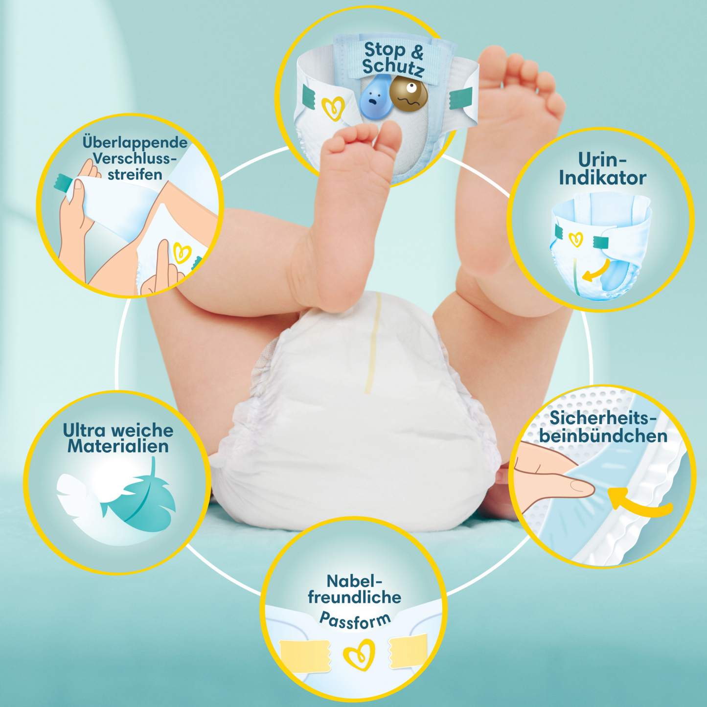 Pampers Premium Protection Gr. 1  Newborn (2-5kg) (24 STK) Tragepack