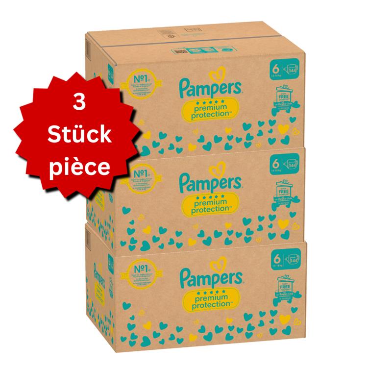 Pampers Premium Protection Gr. 6 XL 13+kg (3x144 STK) AKTION 3 Monatsboxen