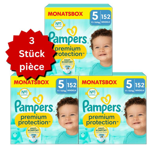 Pampers Premium Protection Gr.5 Junior 11-16kg (3x152 STK) AKTION 3 Monatsboxen