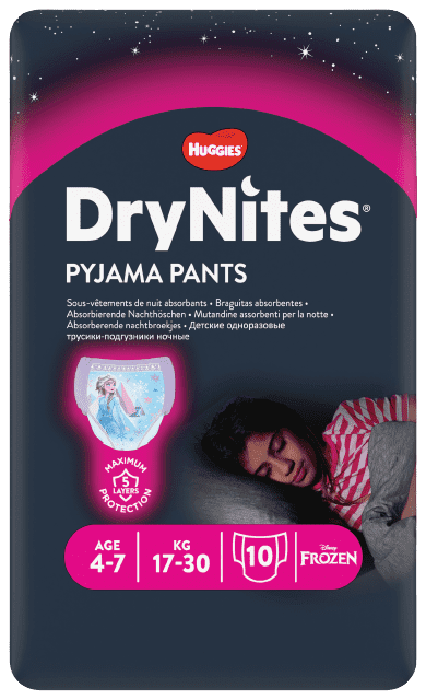 Huggies DryNites® Pyjama Pants Girl 4-7 Jahre (17-30 kg) Beutel (10 STK)