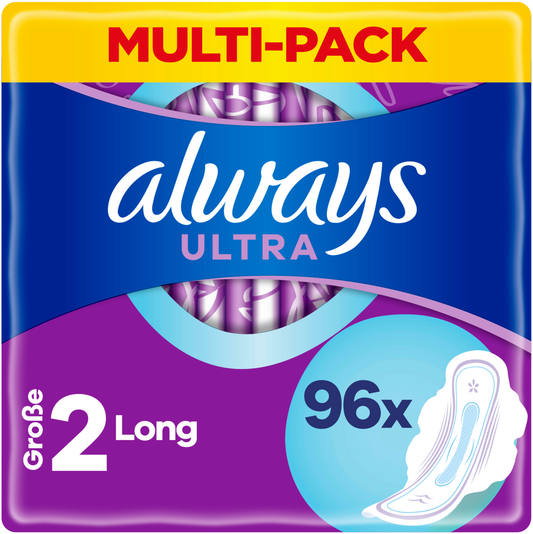 Always Ultra Damenbinden Long mit Flügeln Gr. 2 (96 STK) Monatspaket