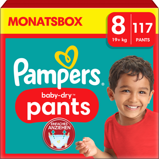 Pampers Baby-Dry PANTS Gr. 8 XXXL 19+kg (117 STK) Monatsbox