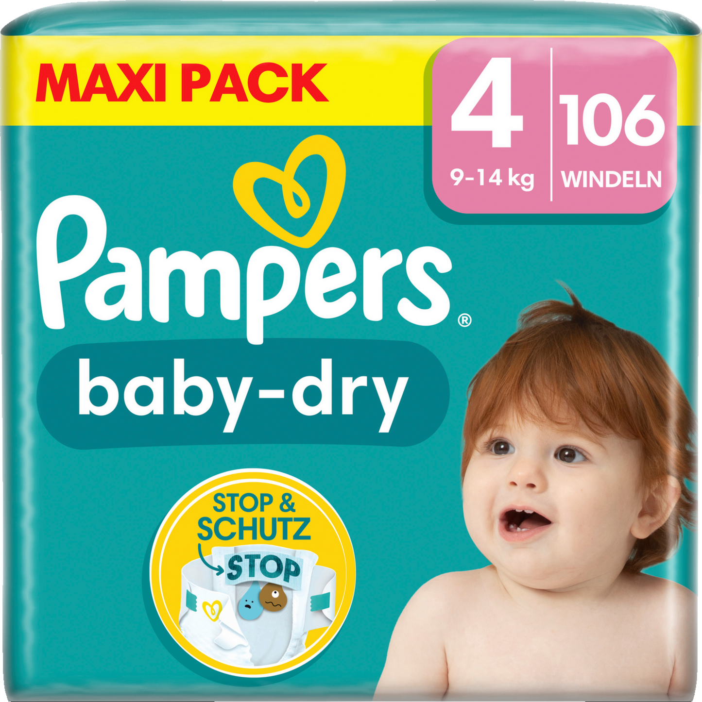 Pampers Baby-Dry Gr. 4 Maxi 9-14kg (106 STK) Maxi Pack