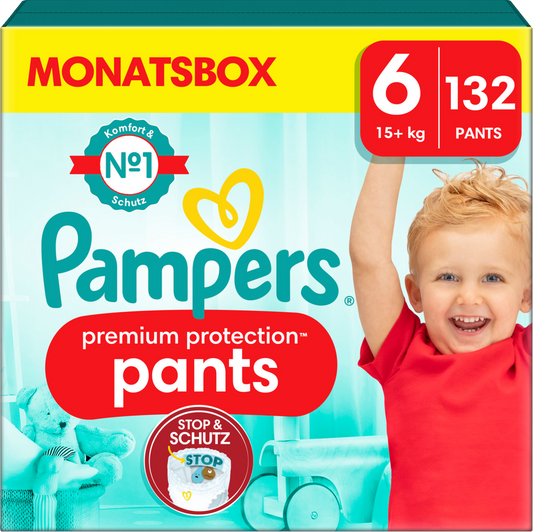 Pampers Premium Protection Pants Gr.6 Extra Large 15+kg (132 STK) Monatsbox