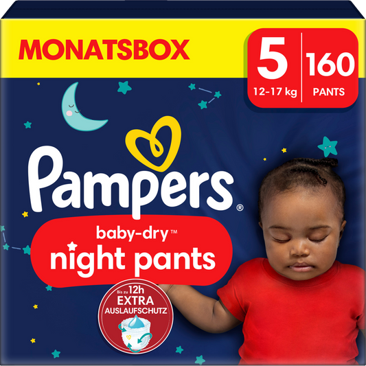 Pampers Baby-Dry Night Pants Gr. 5 Junior 12-17kg (160 STK) Monatsbox