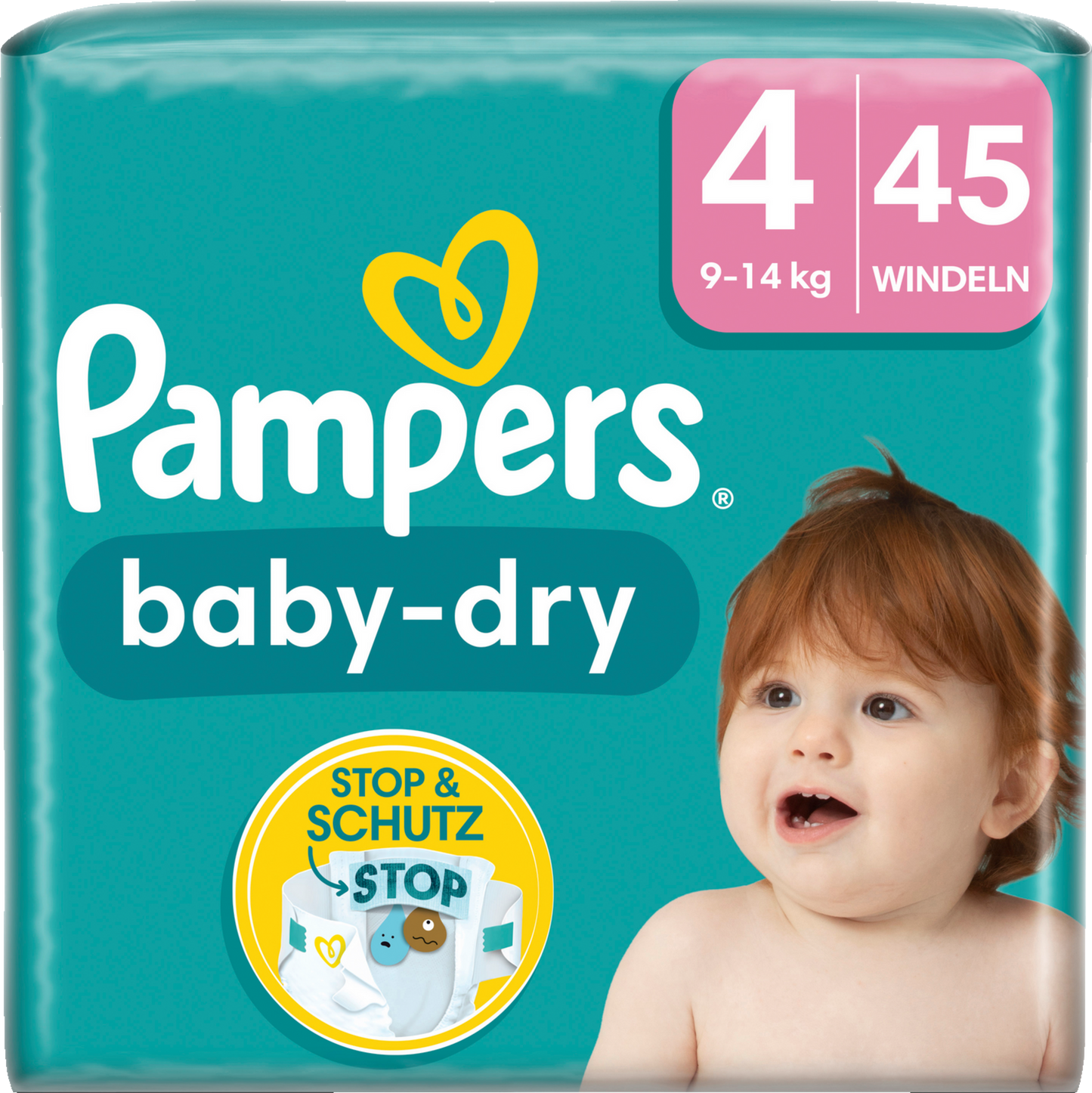 Pampers Baby-Dry Gr. 4 Maxi 9-14kg (45 STK) Sparpack