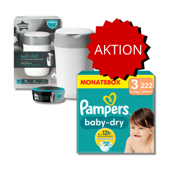 AKTION Pampers Baby Dry Monatsbox Gr. 3 + Sangenic-Windeleimer