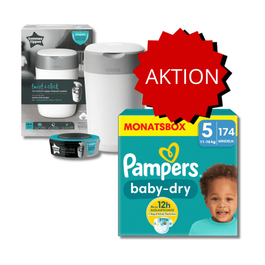 AKTION Pampers Baby Dry Monatsbox Gr. 5 + Sangenic-Windeleimer