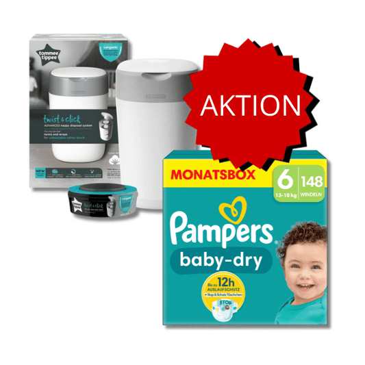 AKTION Pampers Baby Dry Monatsbox Gr. 6 + Sangenic-Windeleimer