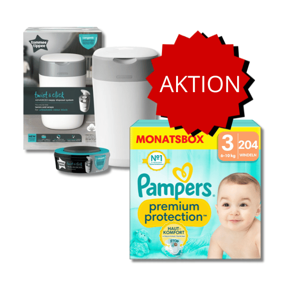 AKTION Pampers Premium Protection Monatsbox Gr. 3 + Sangenic-Windeleimer