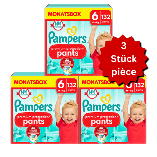 Pampers Premium Protection Pants Gr.6 Extra Large 15+kg (3x132 STK) AKTION 3 Monatsboxen