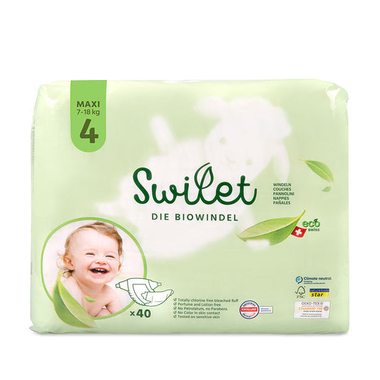 Swilet - Die Biowindel Gr. 4 Maxi 7-18Kg (40 STK) Beutel