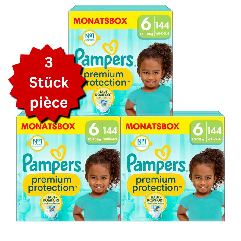 Pampers Premium Protection Gr. 6 XL 13+kg (3x144 STK) AKTION 3 Monatsboxen