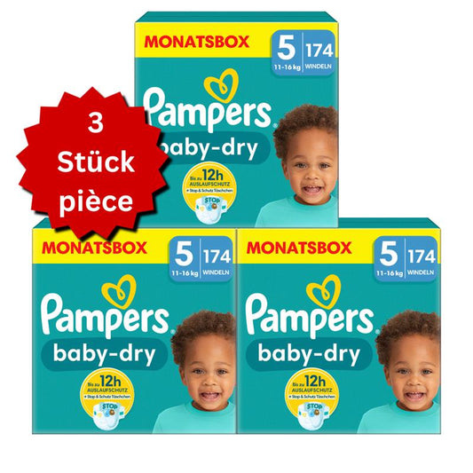 Pampers Baby-Dry Gr.5 Junior 11-16kg (3x174 STK) AKTION 3 Monatsboxen