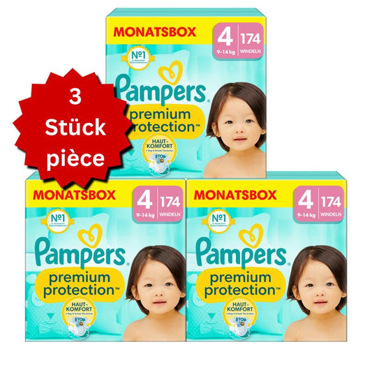 Pampers Premium Protection Gr. 4 Maxi 9-14kg (3x174 STK) AKTION 3 Monatsboxen