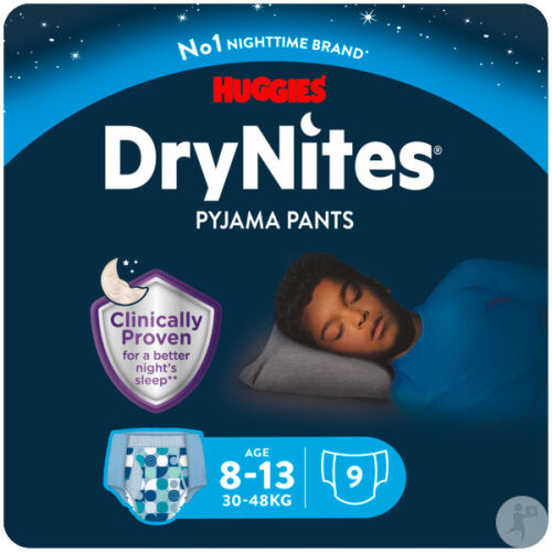 Huggies DryNites® Pyjama Pants Boy 8-13 Jahre (30-48 kg) Beutel (9 STK)